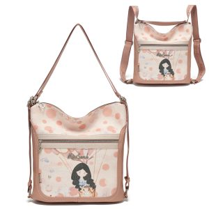 Bolso de hombro, mochila, dos formas de uso, 3 compartimentos con cierre, cabe un iPad