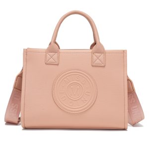 Miss Unique Bolso Cubo Bandolera de Cuero Sintético Tipo Lichi Texturizado para Mujer Cartera 2 en 1 con Doble Asa y Correa Ancha Ajustable con Logotipo Grabado Gran Capacidad Cierre Cremallera Superior Interior Estampado Floral Estilo Vintage Elegante y Versátil para Trabajo Citas Compras y Uso Dia