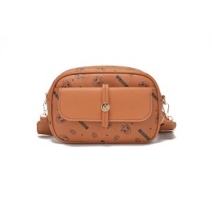 Cartera Bandolera Bandoleras Mano para Mujer Cuero Ecológico con Diseño Floral y Cierre de Cremallera Regalo Ideal para Ocasiones Especiales