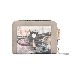 MissLee Monedero Con Tarjetero Estilo Clásico Y Toque Moderno Negro Gris Almendra Marrón Bordeaux, Minimalista y Elegante