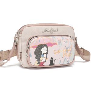 Bolsos Bandolera Misssarah, Correa Regulable Ancha, Compartimento Con Cremallera, 5 Colores Disponibles, Bordado De Gatito Para Dama, Elaboración Artesanal Fina