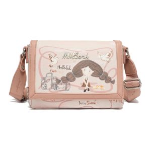 Bolsa Cruzada MissBag con Tapa Magnética, Gran Capacidad 3 Compartimentos, Diseño Original Graffiti, Impermeable PU, 4 Colores, Ideal para Regalo