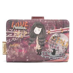 Cartera Con Diseño Y Tarjetero Con Broche De Presión