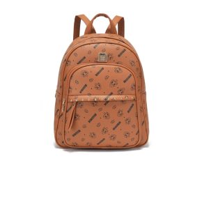 Mochila de Mujer Original de Cuero Sintético Tipo Gran Capacidad Compatible con Laptop Diseño Elegante y Práctico