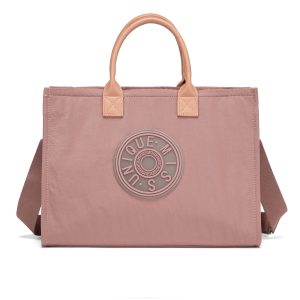 Miss Unique Bolso Tote Bandolera Para Dama Nylon Acolchado, Asas de Piel y Correa Ajustable Removible Capacidad Extra Grande, Cabe Laptop Ideal para Viaje, Oficina y Playa