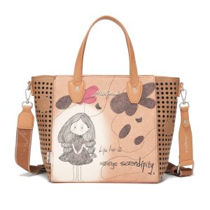 Bolso Tote MissSarah, Gran Capacidad, Diseño De Puntos Huecos, Estampado Exclusivo, Impermeable Y Resistente, Correa Ajustable