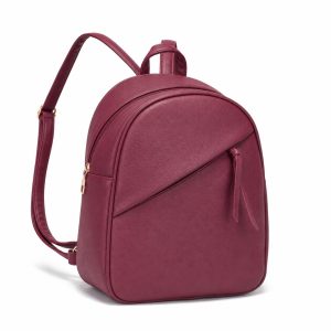 Miss Unique Mochila, Cartera y Bolso Bandolera de Cuero Sintético PU para Mujer Dama Gran Capacidad Compatible con Laptop Cremallera Superior Bolsillo Frontal con Cierre Plateado Doble Asa Superior Remaches Metálicos en Esquinas Estilo Casual Elegante – Ideal para Trabajo Viajes Escuela y Uso Diario