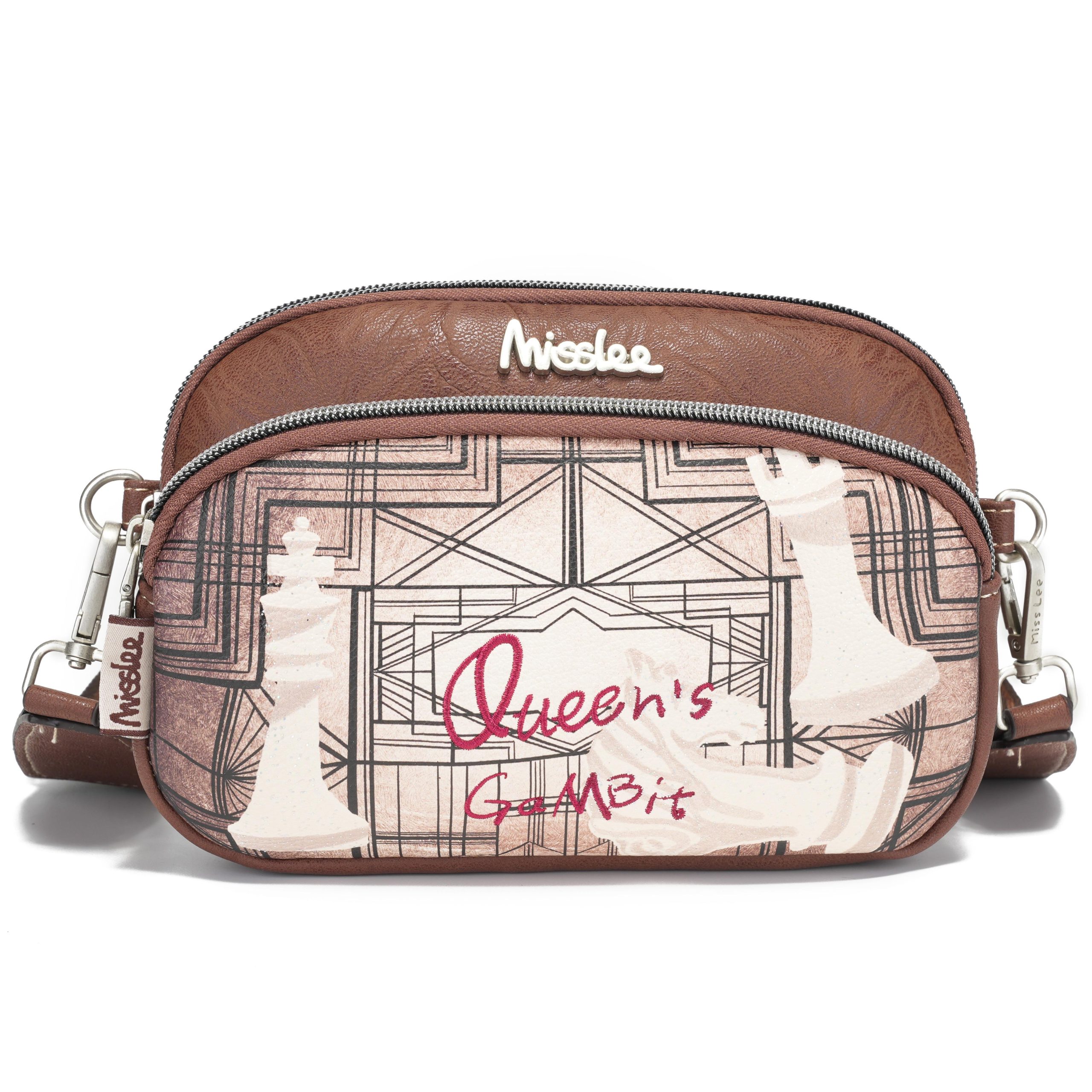 Bolso misslee Con Correa y Divisiones, Cross Body Chica Super Amplia con Cerre Metalico