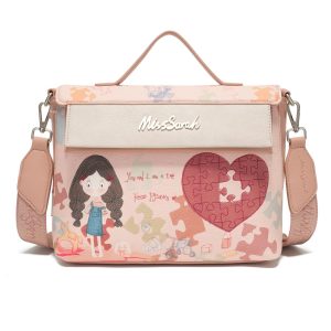 Bolsa de Mano y Bandolera MissSarah MissBag, Diseño Solapa con Múltiples Compartimentos, Impermeable, PU Premium, 19x10x25cm