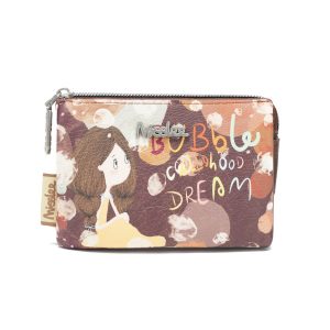 Monedero Misslee Con Diseño de Niña y Burbuja. 3 Divisiones Con Cierre De Cremallera.