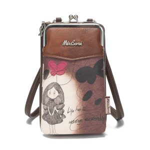 Porta Celular y Cartera Marca MissSarah, Diseño Chica con su Correa Ajustable