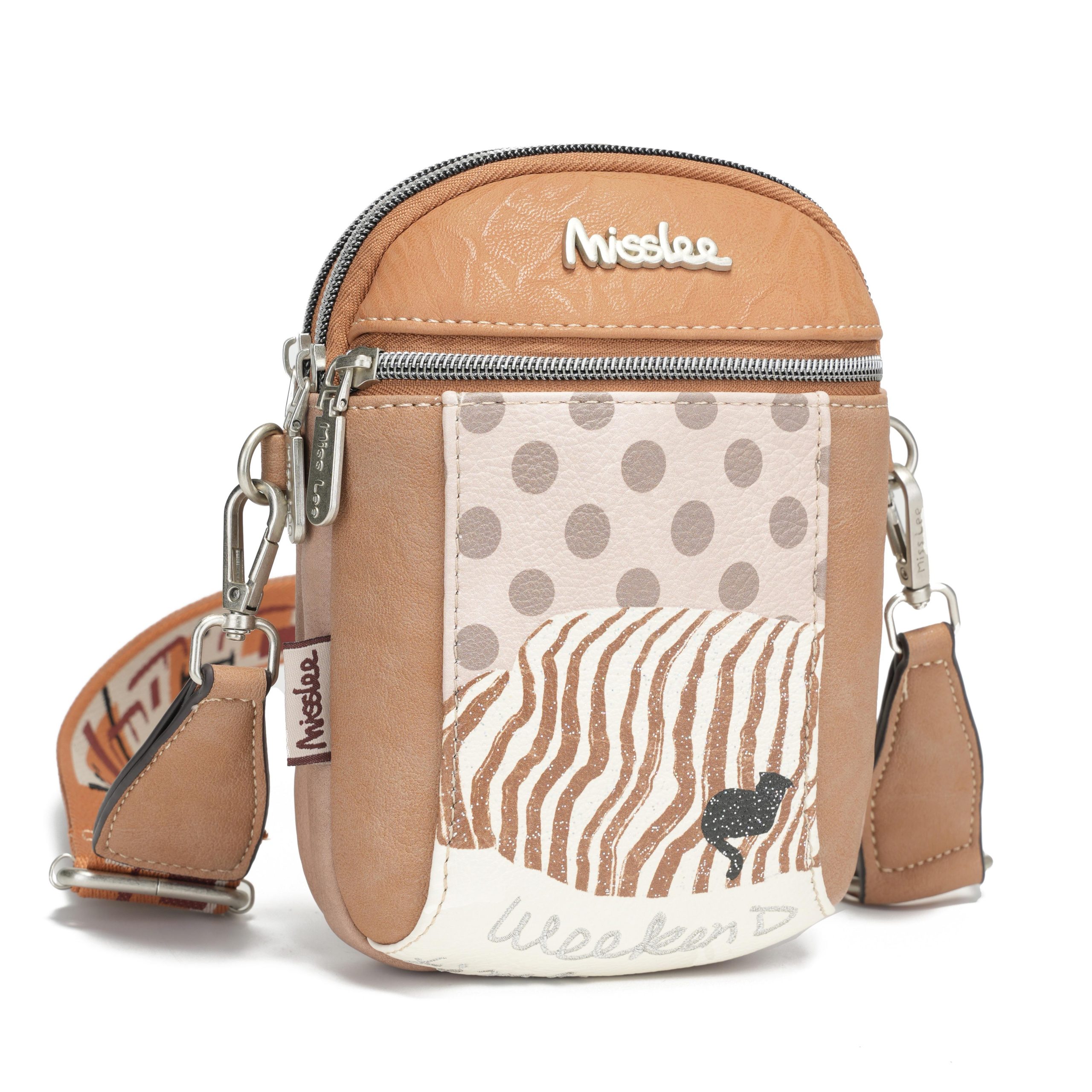 Mini Bolso Cruzado para Celular con Estampado de Gato, Diseño Retro Parcheado MissLee, Bolso Pequeño de Hombro con Múltiples Compartimentos, Cartera Casual para Mujer para Llaves y Cambio