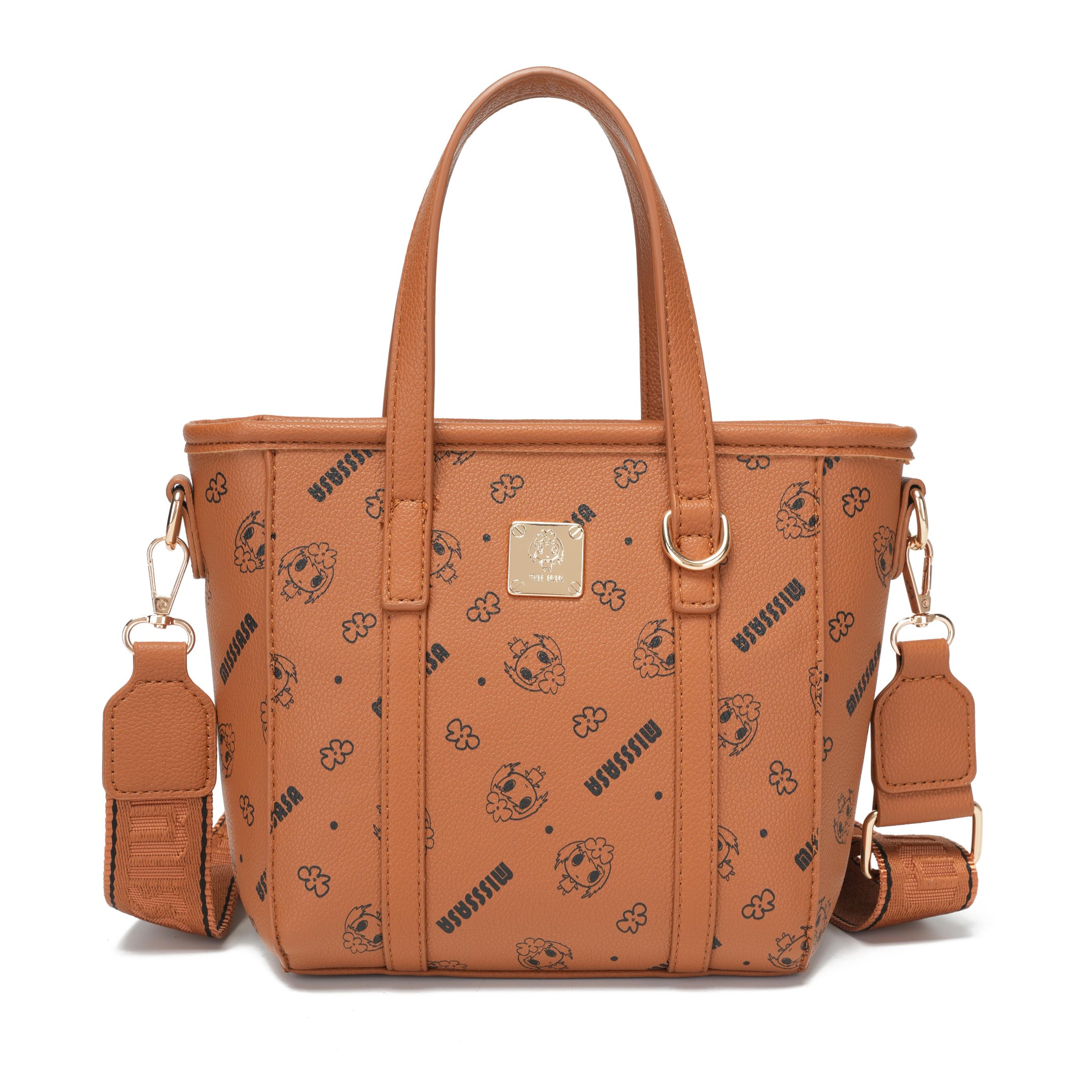Bolso MISSSASA, De Mano Bandolera, Con Forma De Cesta Y Gran Capacidad, También Se Puede Llevar Cruzado, Su Diseño De Grafiti Es Divertido, Bonito, Sencillo Y Elegante, Ideal Para Viajes Diarios