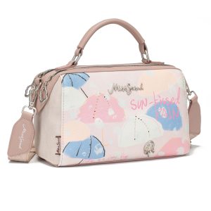 Bolsa Boston doble cremallera, uso mano o cruzado, compacta y espaciosa, con elegantes pedrerías