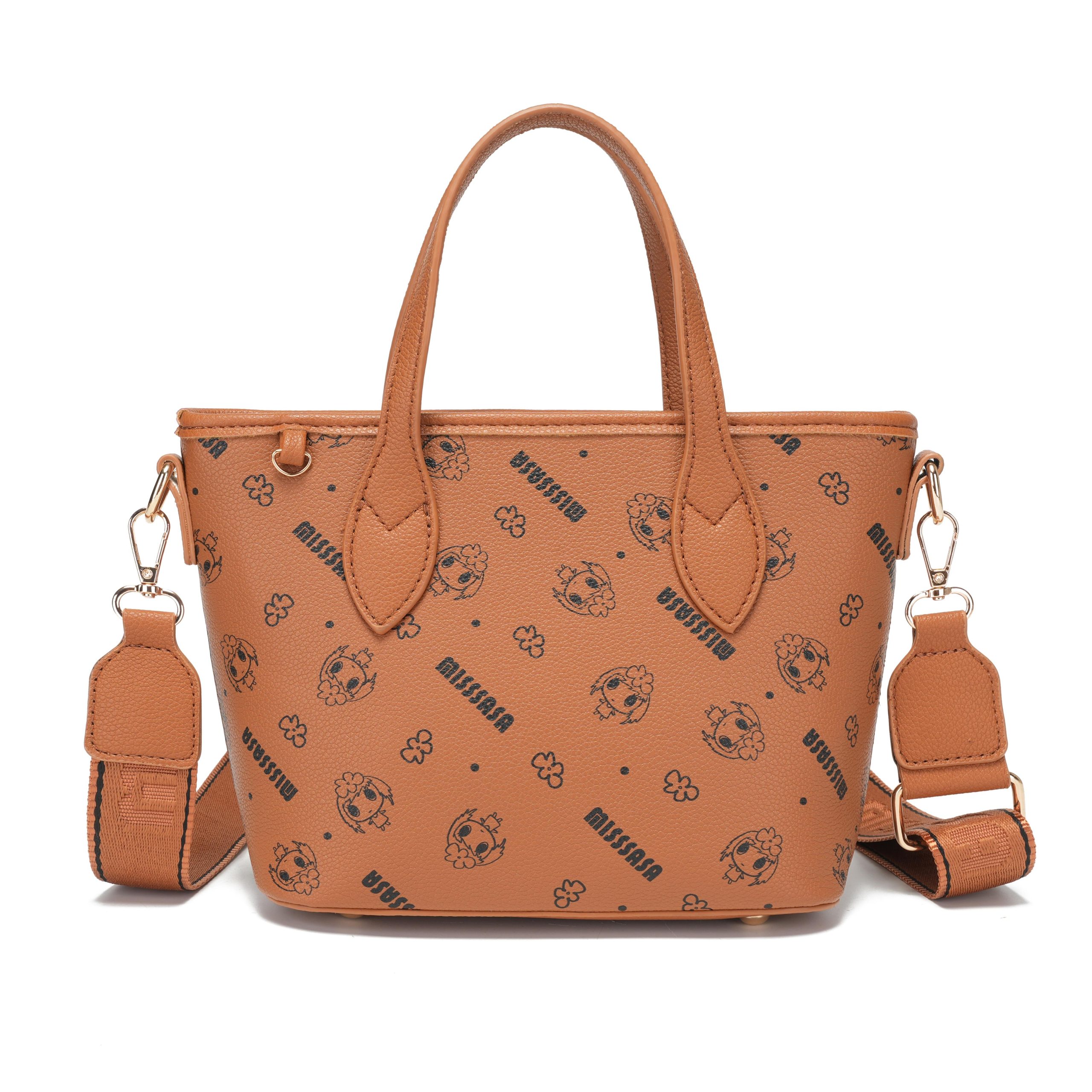 Bolso MISSSASA, De Mano Bandolera, Con Forma De Cesta Y Gran Capacidad, También Se Puede Llevar Cruzado, Su Diseño De Grafiti Es Divertido, Bonito, Sencillo Y Elegante, Ideal Para Viajes Diarios