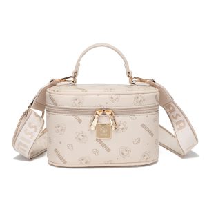Bolso De Hombro Misssasa, Neceser De Maquillaje, Impermeable Y Duradero, Gran Capacidad, Diseño De Doble Cremallera, Bolso Bandolera, Bolso Tipo Cubo, Forma Resistente, Ligero Y Cómodo, Correa De Hombro Ajustable, Disponible En Cinco Colores