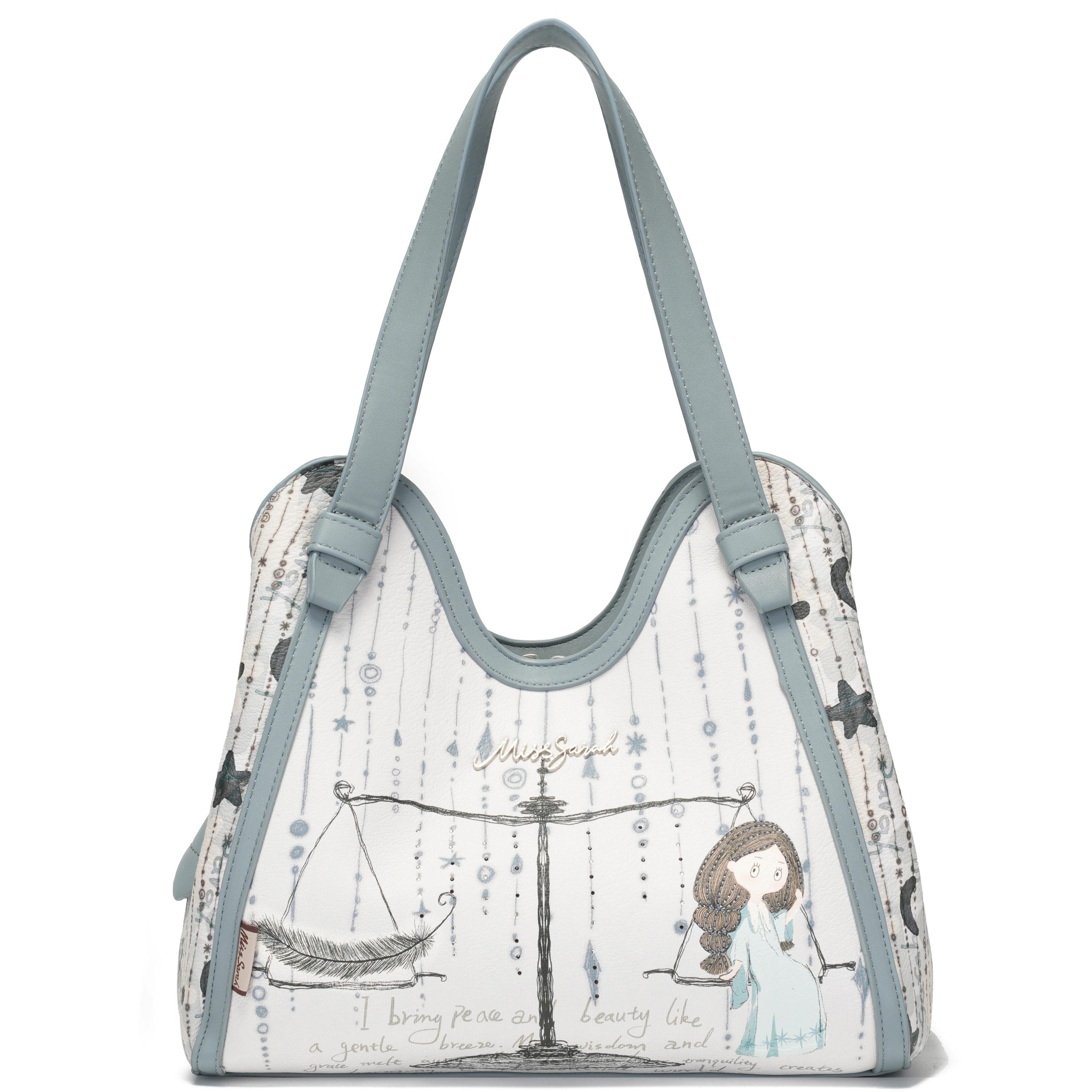 Bolsa de mano MissSarah HoboBag, tres compartimentos principales, abertura en media luna, diseño exclusivo, gran capacidad, ideal para trayecto laboral