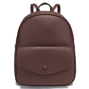 Miss Unique Mochila de Mujer Original de Cuero Sintético Tipo Lichi Gran Capacidad, Bolsillo Frontal con Solapa y Broche Metálico Dorado, Correa Ajustable y Asa Superior 2 en 1 Mochila y Bolso de Mano Interior Estampado Floral, Compatible con Laptop, Ideal para Viajes Trabajo, Uso Diario y Regalo